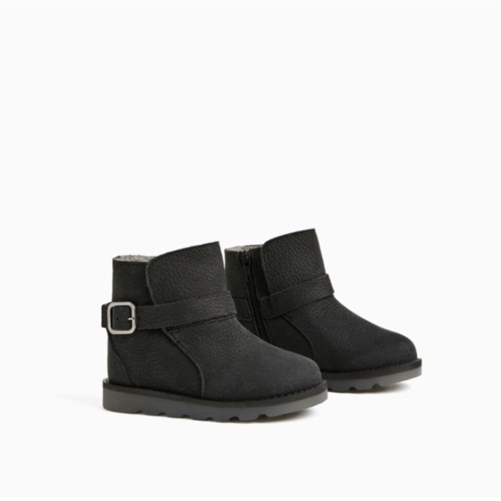 ZARA KIDS 100% LEATHER WARM LINED BOOTS NEW & TAGS US 6